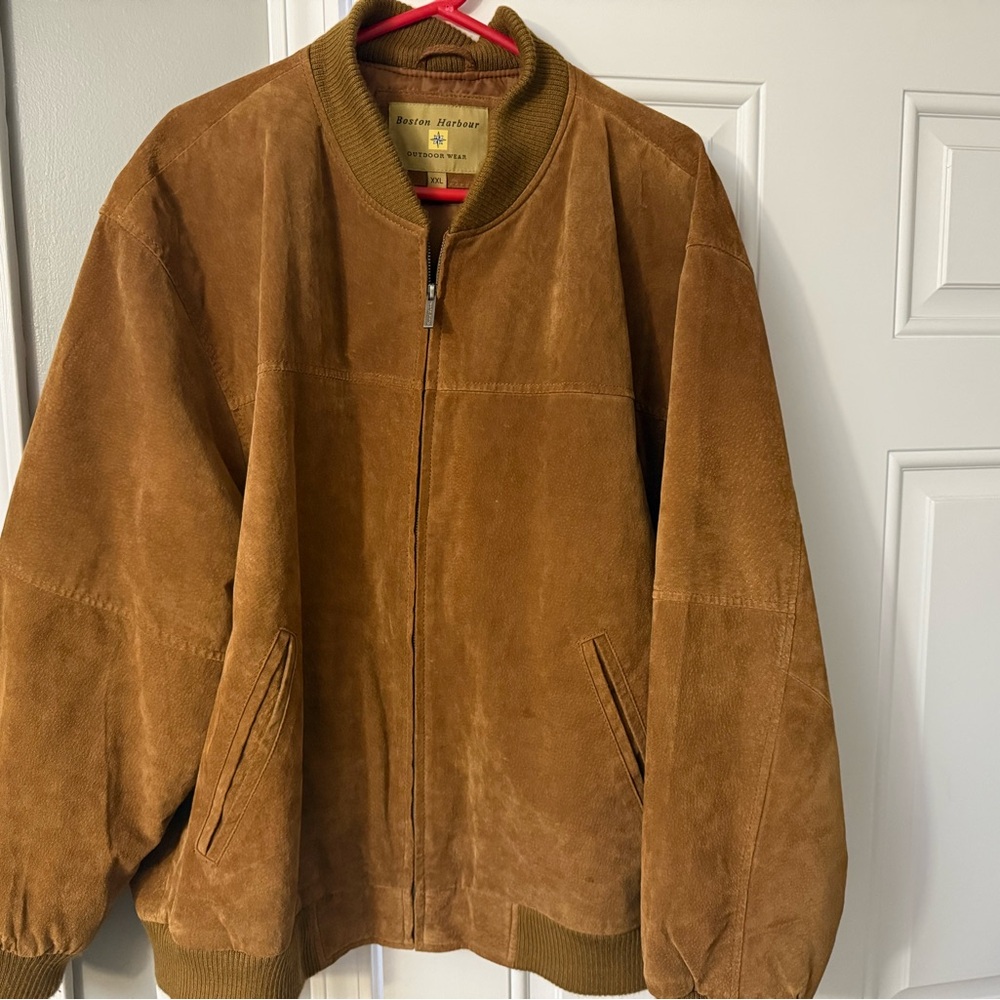 Brown Suede Bomber Jacket